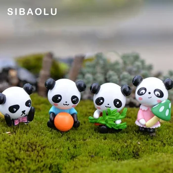 4buc Fructe Panda Figura miniatură figurina personaj de desene animate de animale statuie Model Copii cadou anime japonez Rasina de artizanat ornamente