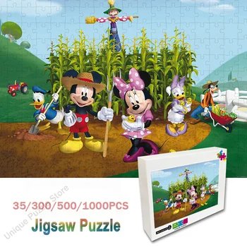 Disney Anime Mickey Mouse-Mickey Minnie Puzzle Jigsaw 35/300/500/1000 Pc-uri Diy Manual de Puzzle Jucărie de Învățământ pentru Copii si Adulti