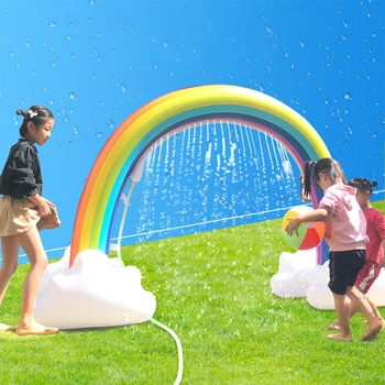 Fierbinte De Vară Pentru Copii Copil Jucărie De Apă Gonflabile Fantana Podul Curcubeu De Vara In Aer Liber Gazon Juca Piscină Spray Cu Apa De Jucarie