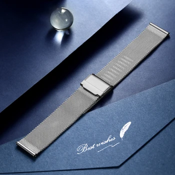 20mm Plasă Milanese Watchband Bratara de Argint din Oțel Inoxidabil Curea Barbati de Afaceri în aer liber Curea