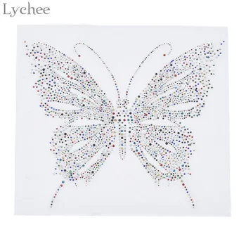 Lychee Viața Fluture Colorat Remediere Rapidă Stras De Transfer De Căldură De Fier Pe Stras Motiv Pentru Înfrumusețarea Saci De Îmbrăcăminte