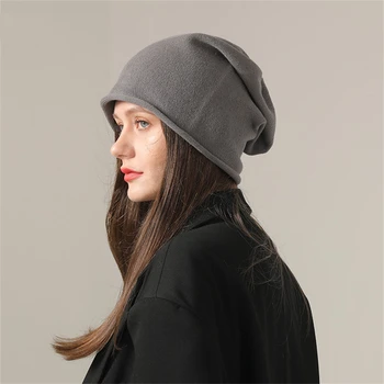 Unisex Lână Pălărie Toamna și Iarna coreean Sălbatice Tricotate Pălărie Neagră de Lână Pălărie Cupola Mare Libertate de Vârstă-reducerea Accesorii de Îmbrăcăminte