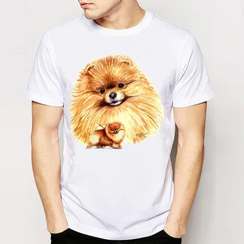 Noutatea Design Bărbați Mânecă Scurtă cel Mai bun Prieten al Spitz German/Pomeranian tricouri Haioase Tricou Vârfurile Tinere de Tricou