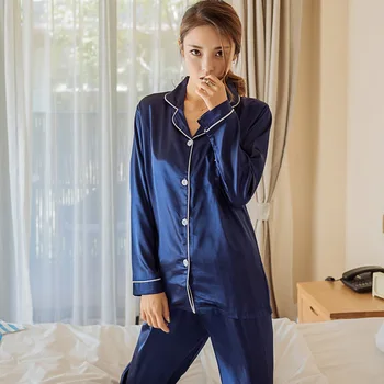 Femei din Satin Pijamale Pijama Set de Pijamale Pijama, Pijamale Costum de sex Feminin Somn Mătase Ca Acasă Haine 5XL de Mari Dimensiuni de îmbrăcăminte de noapte