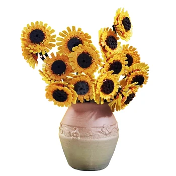 Idei De Floarea-Soarelui Buchet De Flori Blocuri Decorațiuni Plante Mini Cărămizi Jucării Pentru Prietenele Cadouri Compatibil 40524