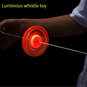 Luminos Trage De Mână Luminos Intermitent Coarda Volanta Jucărie Cu Fluier Distractiv De Lumină Led-Uri De Jucărie Noutate Copii Volanta Flash Gyro Cadou