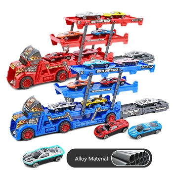 Copil Jucărie Pentru 3 4 5 6 7 Ani Transport Auto Transport Set Jucării Camion cu 6-8 Vehicule Cadoul Ideal Pentru Copii Toddler