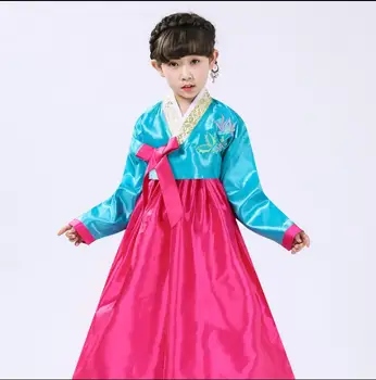 Copii coreeană Hanbok Costum de Haine, rochie Dans Fete de Performanță Clasică
