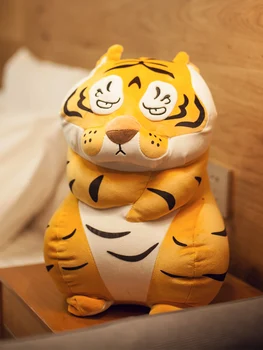 40-60cm Grăsime Tigru de Pluș Jucărie Umplute de Animale Amuzant Nefericit Stând Tigri Plushies Kawaii Îmbrățișezi Perna Cadouri Fata de Copil Decor Acasă
