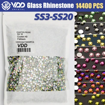 VDD en-Gros SS3-SS20 14400PCS/PACHETE de Pietre de Sticlă de Cristal Adeziv pe Flatback 3D Pietre Pentru Unghii Decorare de Îmbrăcăminte DIY