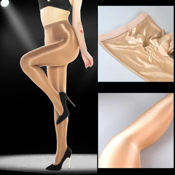 Sexy Slim 70D Modelarea Flash Chilot Femei Strălucitoare Ulei de Satin Dresuri Dance Cântăreață Reflectorizante Ciorapi de Compresie DS Club de noapte