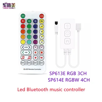 SP613E RGB/SP614E RGBW 3CH 4CH Bluetooth-compatibil cu LED Muzica Controler Cu Telecomanda IR pentru WS2813 WS2815 Pixeli LED Strip Lumină