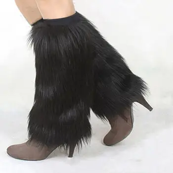 Cald Moda Faux Blana de Culoare Solidă Lung Încălzit de Picior Boot Sosete pentru Femei de Iarnă