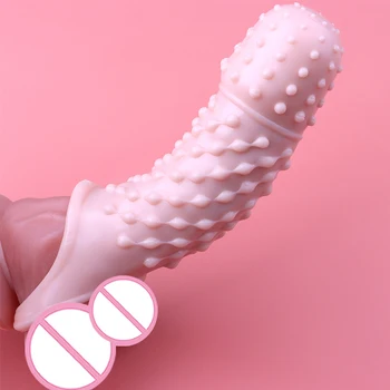 17cm Silicon Moale Penis Extender Prezervativ Reutilizabile Penis Manșon Flexibil Glandul Penisului Intarziere Ejaculare Bărbați Adulți Jucărie Sexuală
