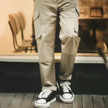 Maden 2022 New American Vintage Buzunar Mare Kaki Amekaji Pantaloni pentru Bărbați rezistent la Uzura Casual Salopeta Pantaloni Barbati