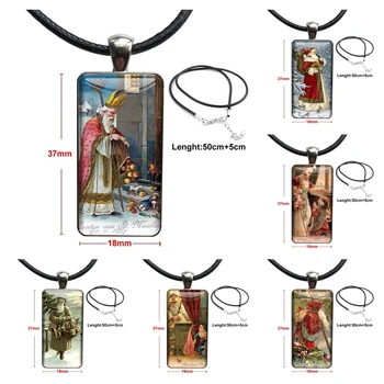 Pentru Femei De Înaltă Calitate Fetele Epocă De Crăciun, Sfântul Nicolae Smartphone Bijuterii Vintage Din Oțel Sticlă De Culoare Cabochon Cravată