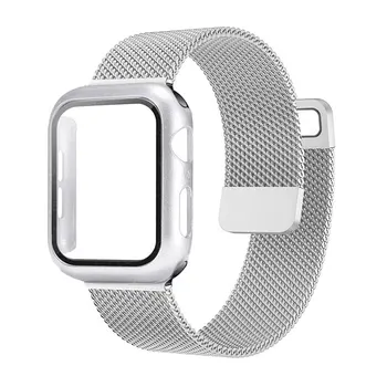 Sticla+Curea pentru Apple Watch Band 38mm 40mm 42mm 44mm Ecran Protector+Caz+curea Accesorii Brățară Magnetic Loop IWatch 7 6 5