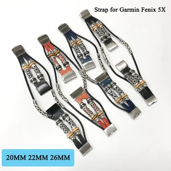 26mm 22 20mm Piele Watchband pentru Garmin Fenix 5X 5 5S Plus 3 3 HR Precursor 935 Ceas de Eliberare Rapidă Ușor a se potrivi Încheietura Trupa Curea