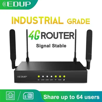 EDUP Wifi Router Wireless industriale 4G Dongle Wifi 300Mbps Cu SIM Slot 4 antene de 3dBi mare câștig 802.11 b/g/n PPTP L2TP VPN