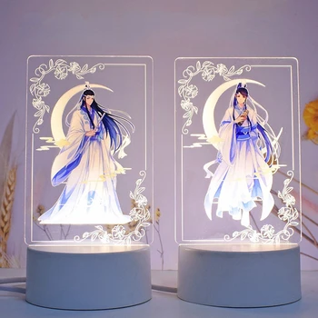Mo Dao Zu Shi Jucărie Cifre Wei Wuxian Lan Wangji 3d Lampa de Noapte Acrilice Led-uri Culoare Lumina Desktop Articole de Amenajări interioare Fata Cadou
