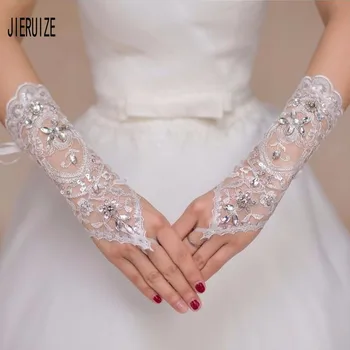 JIERUIZE Sclipitoare Mănuși de Nunta de Cristal Dantelă Manusi Mireasa Accesorii de Nunta 2020 mai Recente Stil