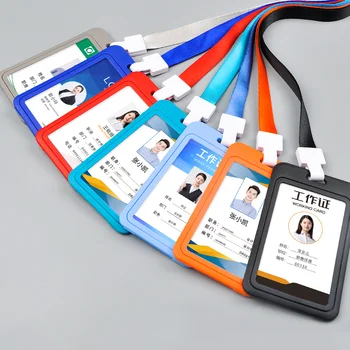 Rece Verticală pe Două Fețe Rigide Dimensiunea de Card de Credit Insigna Titularul Șnur de Lansare Eveniment Expozițional Personal Acreditările de Etichetă de IDENTIFICARE a Titularului Cardului