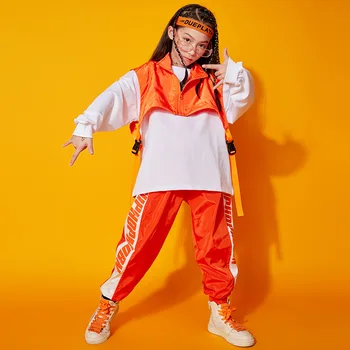 Copil Kpop Hip Hop Îmbrăcăminte Tricou Tricou Top fără Mâneci Sacou Vesta Streetwear Pantaloni pentru Băieți și Fete de Jazz Dans Costum de Haine