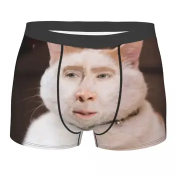 Amuzant Nicolas Cage Cat Meme Lenjerie De Corp Barbati Sexy Print Custom Boxeri Chiloți Boxeri Breathbale Chiloți