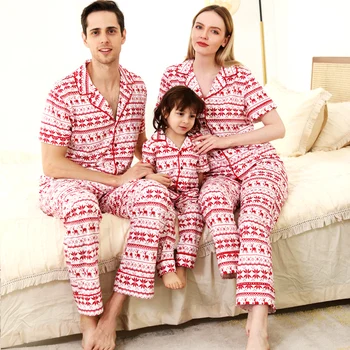 2021 Crăciun Familie Potrivire Set de Pijama Cerb Adult Copil Mama și cu Mine Homewear Haine de Top+Pantaloni Xmas Pijamale Pijama Set pentru Femei