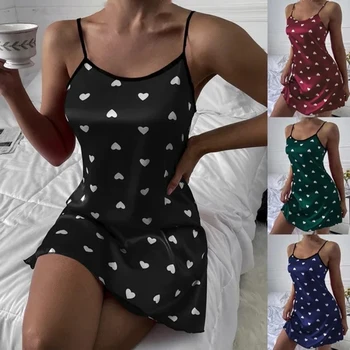 Sexy Backless Pijamale Suspensor fusta pentru Femei Lenjerie Pijamale Pijamale Camasa Mini Satin Rochie de Noapte Femme Vestidos