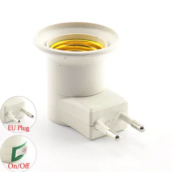 UE LED Lamp E27 Suport Converter Pentru Bec Adaptor de sex Feminin Socket UE Plug Butonul ON/OFF Comutator Pentru Alimentare AC 220v 110V