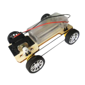 Motor Electric DIY Patru Roți Runner Masina Jucării lucrate Manual Fizice Gizmo Blocuri Kituri de Lemn Asamblate Jucărie Instrument de Predare