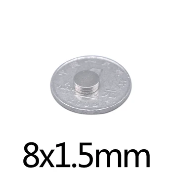 100/200/300pcs circular Mic Magnet 8mmx1.5mm N35 Magnet Neodim Dia 8x1.5mm Permanent Magnet Neodim 8*1.5 mm