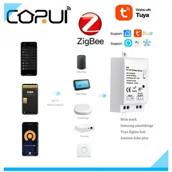 CORUI Zigbee 3.0 Tuya Inteligent 0-10V 1-10V Dimming Controler Smart Home App Voice Control SmartThings Funcționează Cu ZigBee Gateway