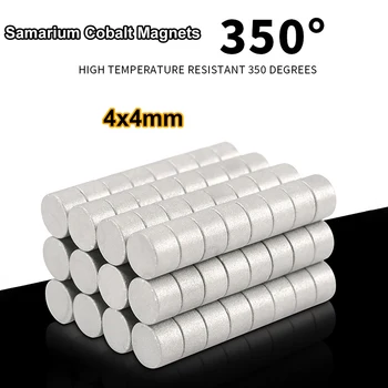 10/20/50/100BUC 4x4mm Rundă de Samariu Cobalt Magneți Puternici Mini SmCo Disc Magnet 350℃ Rezistent la Temperaturi Ridicate