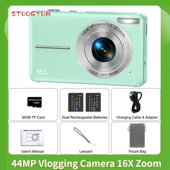 FHD 1080P Camera foto Digitala pentru Copii Camere Video cu 32GB SD Card Zoom Digital 16X 48MP 2.4 Inch LCD Blog Video Camera pentru Adolescenti