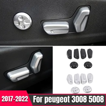 Pentru peugeot 3008 5008 GT 2017-2022 ABS Cromat accesorii auto seat de reglare Buton Capac ornamental de protectie Auto de Interior Styling