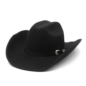 Bărbați Capac Pălărie de Cowboy de sex Masculin Cowgirl Vest de Lână Laminate Refuz Stilul Punk 57-58cm Călărie Accesorii Culoare Solidă NZ0055
