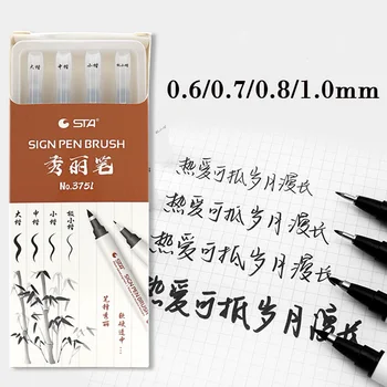 0.6/0.7/0.8/1.0 mm Pixuri Caligrafie Pensule Inscriptionare Pixuri Markere pentru Desen Scris Negru de Cerneală Stilouri Arta Marker