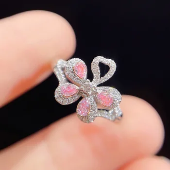 Inel pentru Femei Drăguț Fluture Roz Zircon Cristal Inel Elegant, Romantic Inel Pentru Femei de Ziua Îndrăgostiților Prezent