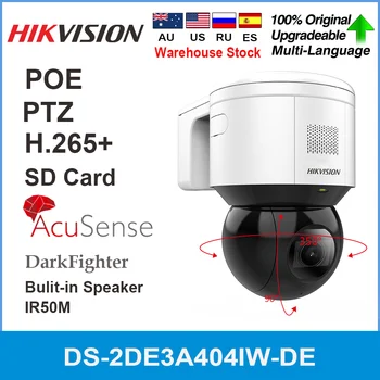 Hikvision Orignal PTZ 4MP IP Camera de supraveghere DS-2DE3A404IW-DE POE H. 265+ AcuSense Built-in Microfon si Difuzor Fata de Captare IR 50M Darkfighter
