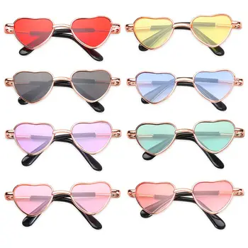 2022 Vintage Doll ochelari de Soare Pentru Papusa Accesorii Inima de Metal Ochelari de Fotografie Propunerii de Companie Ochelari de Jucărie 9.5 cm Papusa Miniatură ochelari de Soare