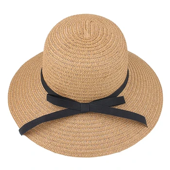 2019 Vara pentru femei de Moda Pălărie Pălărie de Soare Visor Panama în aer liber în Stil Plajă Pălărie Panglică Largă Pălărie de Paie Vara capac accesorii