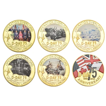 WR Debarcare Normandia a 75-a Aniversare de Aur Monede de Colecție cu Titularul Europa de Război Monede Originale Cadouri pentru Bărbați Dropshipping