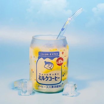 Drăguț sticlă, creativ și personalizat pop poate design, stil Japonez birou băutură, cafea și apă cu gheață sticlă în vară