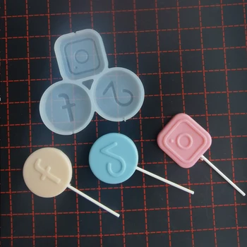 3-cavitatea lollipop gel de siliciu mucegai 3D tort de ciocolată decorare instrument DIY rășină epoxidică mucegai manual bomboane lollipop mucegai