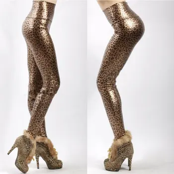 Leopard Imprimate Jambiere Pantaloni din Imitatie de Piele Jambiere Pentru Femei Fitness Gotic Leggins Cizme de Iarna Pentru Femei cu Push-Up Legging
