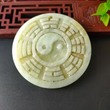 Naturale De Jad Sculptură Tai Chi Bârfă Discul De Jad Purta Amuleta Pandantiv Mascota Colecție De Bijuterii Decor Talie Purta Interior