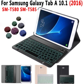 Subțire Tastatură cu iluminare din spate Caz Pentru Samsung Galaxy Tab Un A6 10.1 2016 SM-T580 SM-T585 T580 T585 husa pentru Tableta cu Tastatura Bluetooth