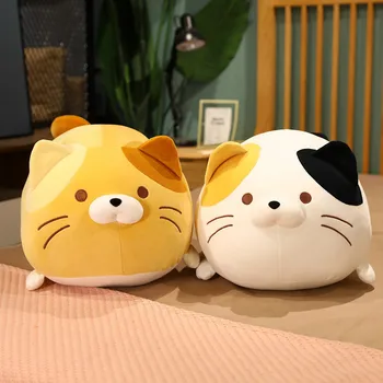 35/50/60cm drăguț rotund și rotund pisica de pluș Perna Anime Japonez pisică jucărie de pluș Dormitor de dormit perna fete cadou de ziua de nastere